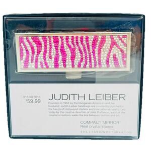 NEW Judith Lieber Target Neiman Marcus PINK ZEBRA Crystal MAKEUP Compact Mirror